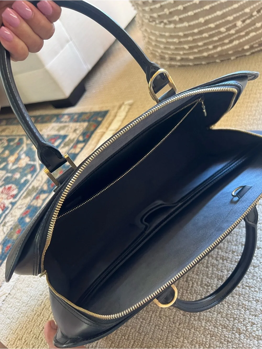 Louis Vuitton Black Epi Sorbone Leather Business Bag Laptap bags 100% Autentic